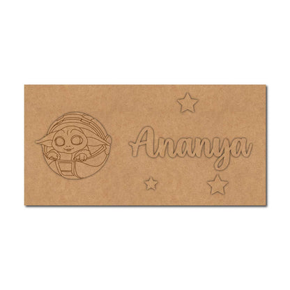Baby Yoda Star Wars Kids Nameplate MDF Design 1