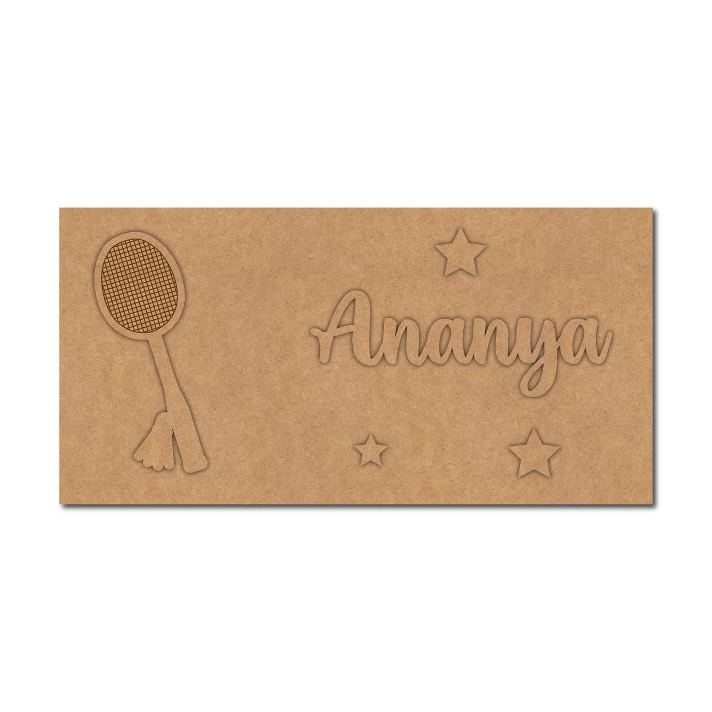 Badminton Kids Nameplate MDF Design 1