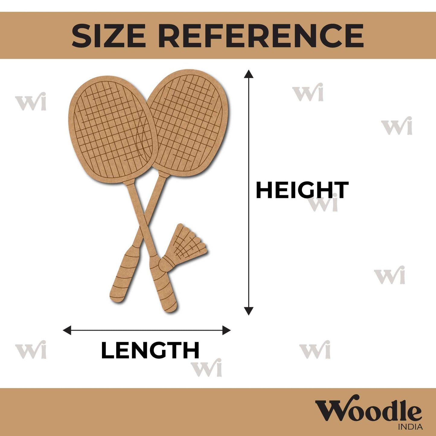 Badminton Rackets Pre Marked MDF Design 1