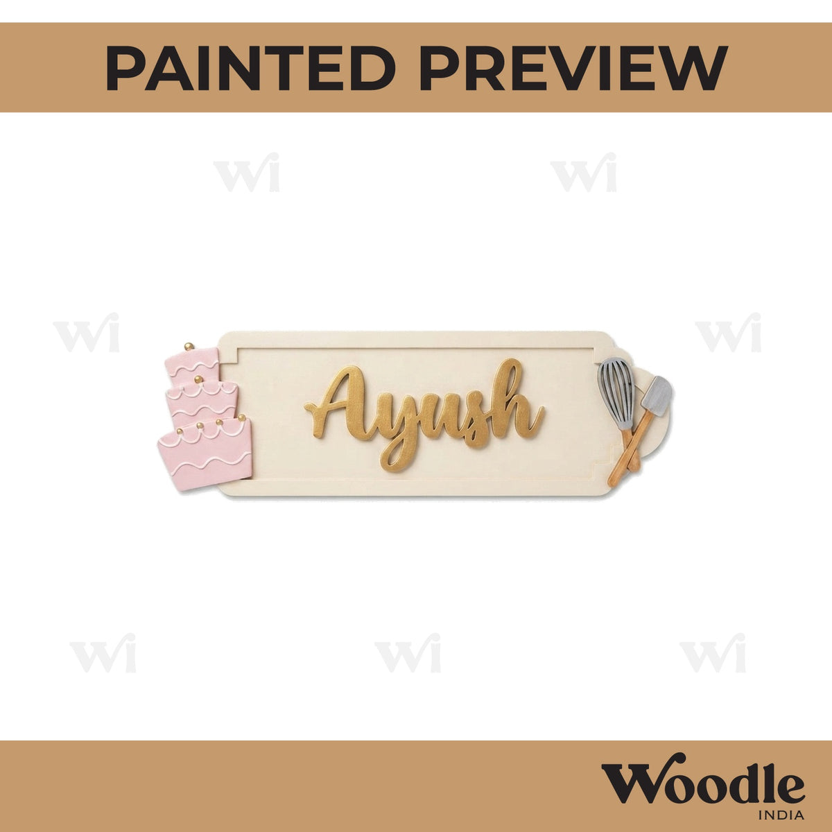 Bakery Theme Nameplate MDF Design 2