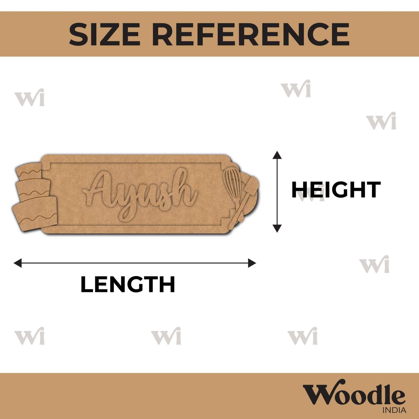 Bakery Theme Nameplate MDF Design 2