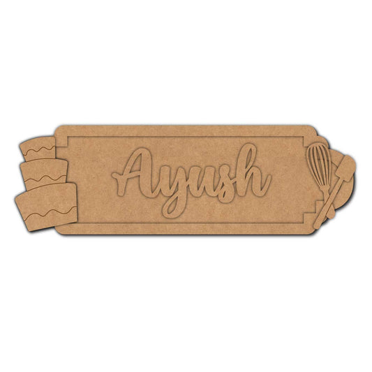 Bakery Theme Nameplate MDF Design 2