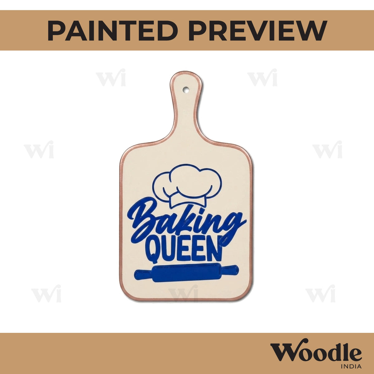 Baking Queen Pre Marked Chopping Board MDF Design 1