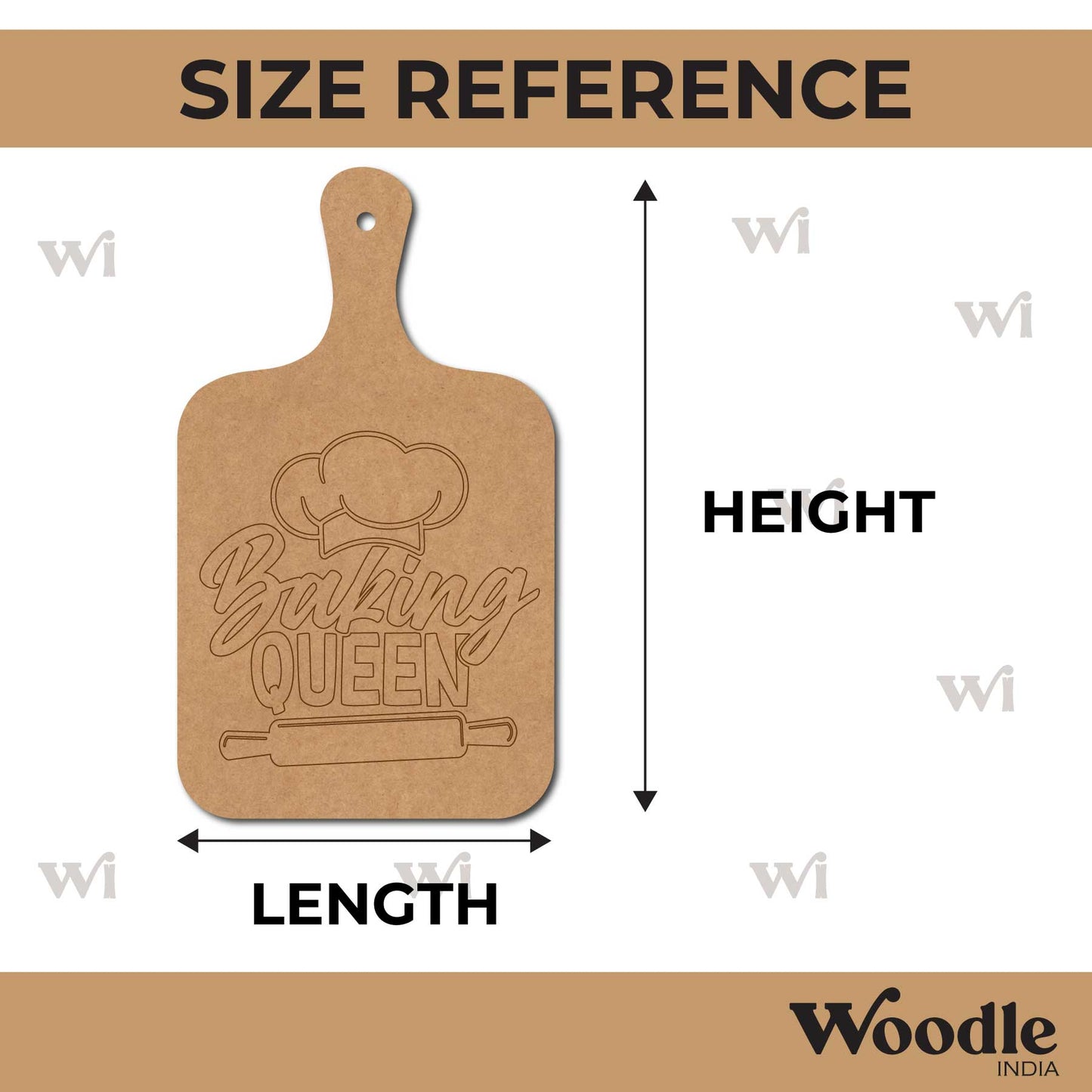 Baking Queen Pre Marked Chopping Board MDF Design 1