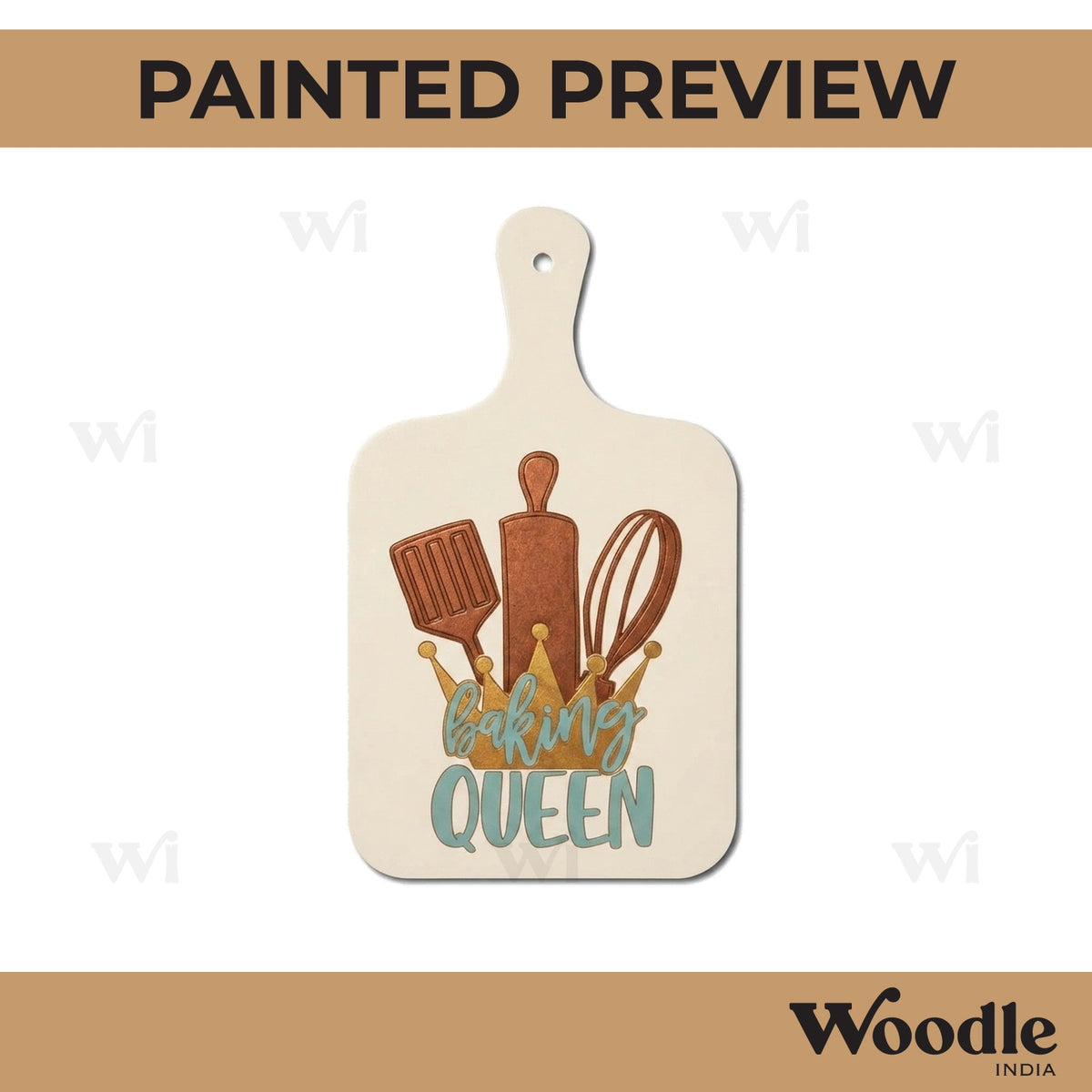 Baking Queen Pre Marked Chopping Board MDF Design 2