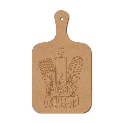 Baking Queen Pre Marked Chopping Board MDF Design 2