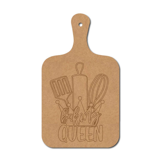 Baking Queen Pre Marked Chopping Board MDF Design 2