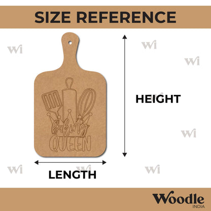 Baking Queen Pre Marked Chopping Board MDF Design 2
