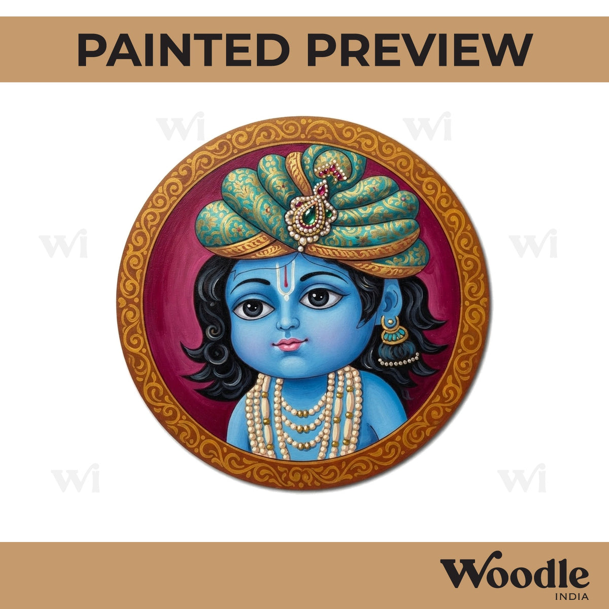 Bal Krishna Pre Marked Round MDF Design 1