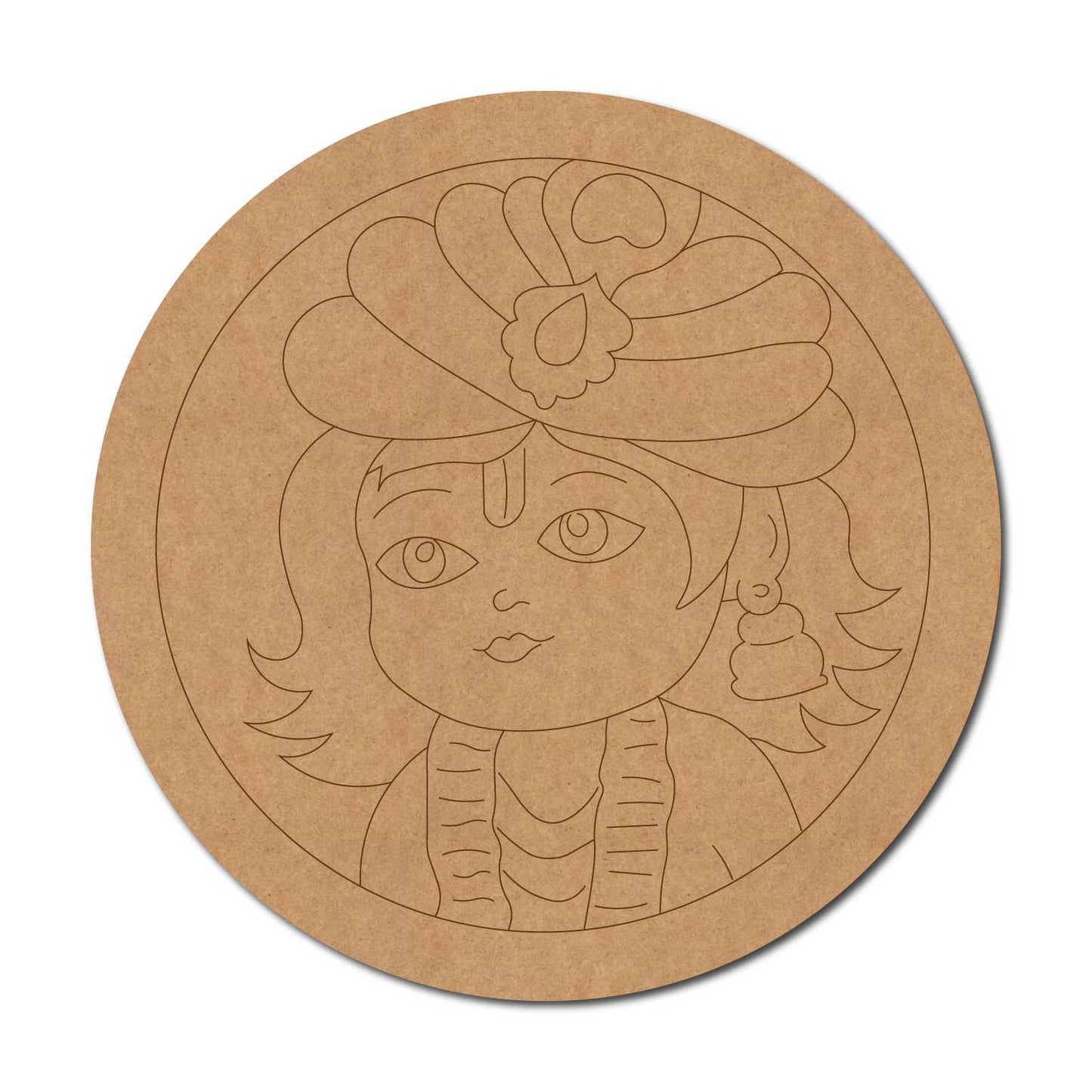 Bal Krishna Pre Marked Round MDF Design 1