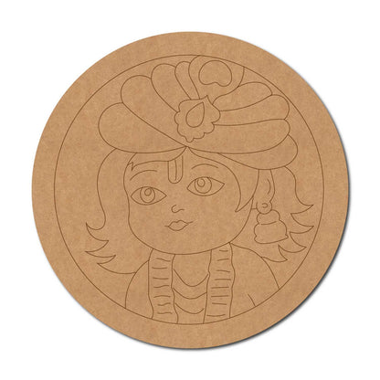 Bal Krishna Pre Marked Round MDF Design 1