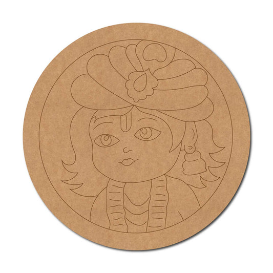Bal Krishna Pre Marked Round MDF Design 1