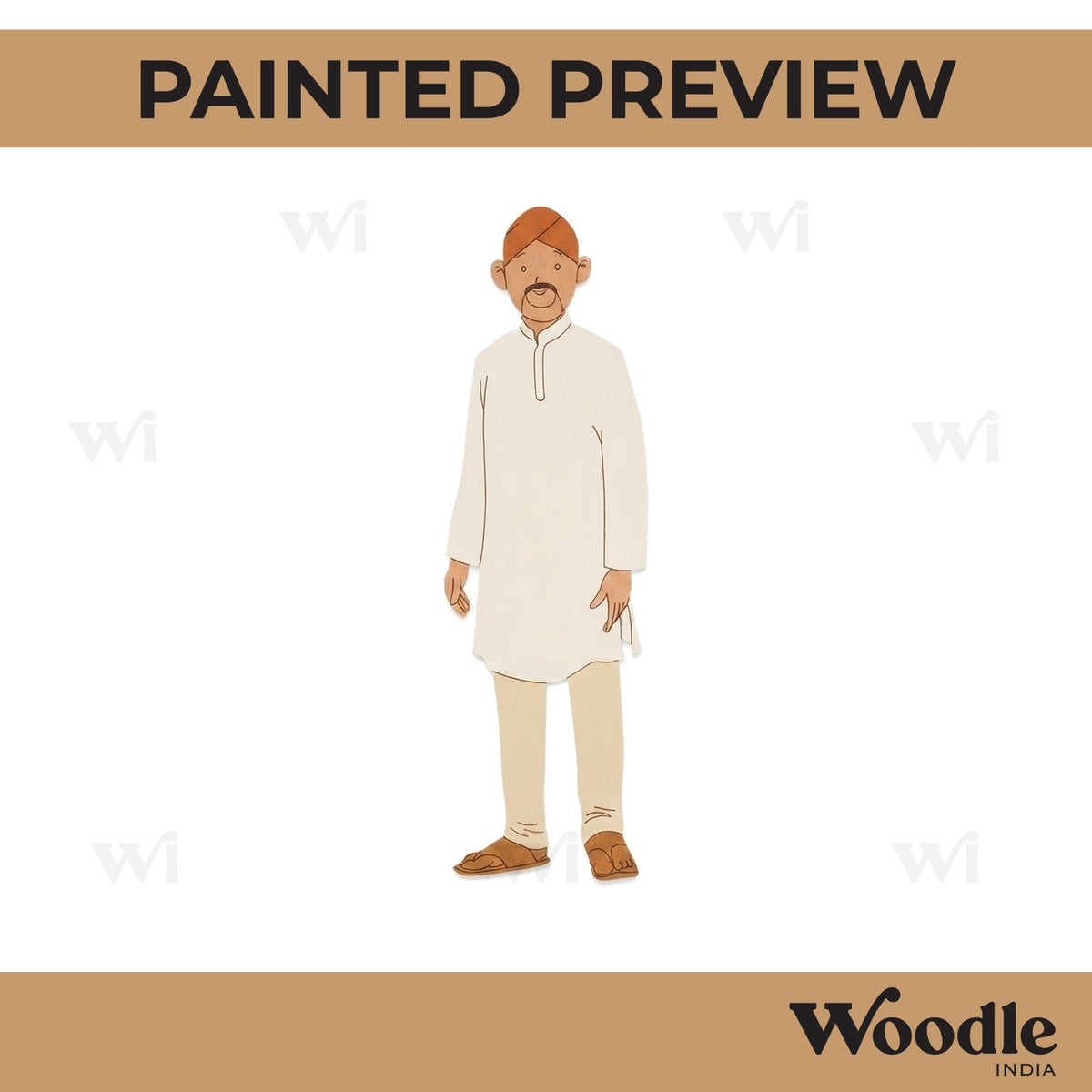 Bald Man With Beard Pre Marked MDF Design 1