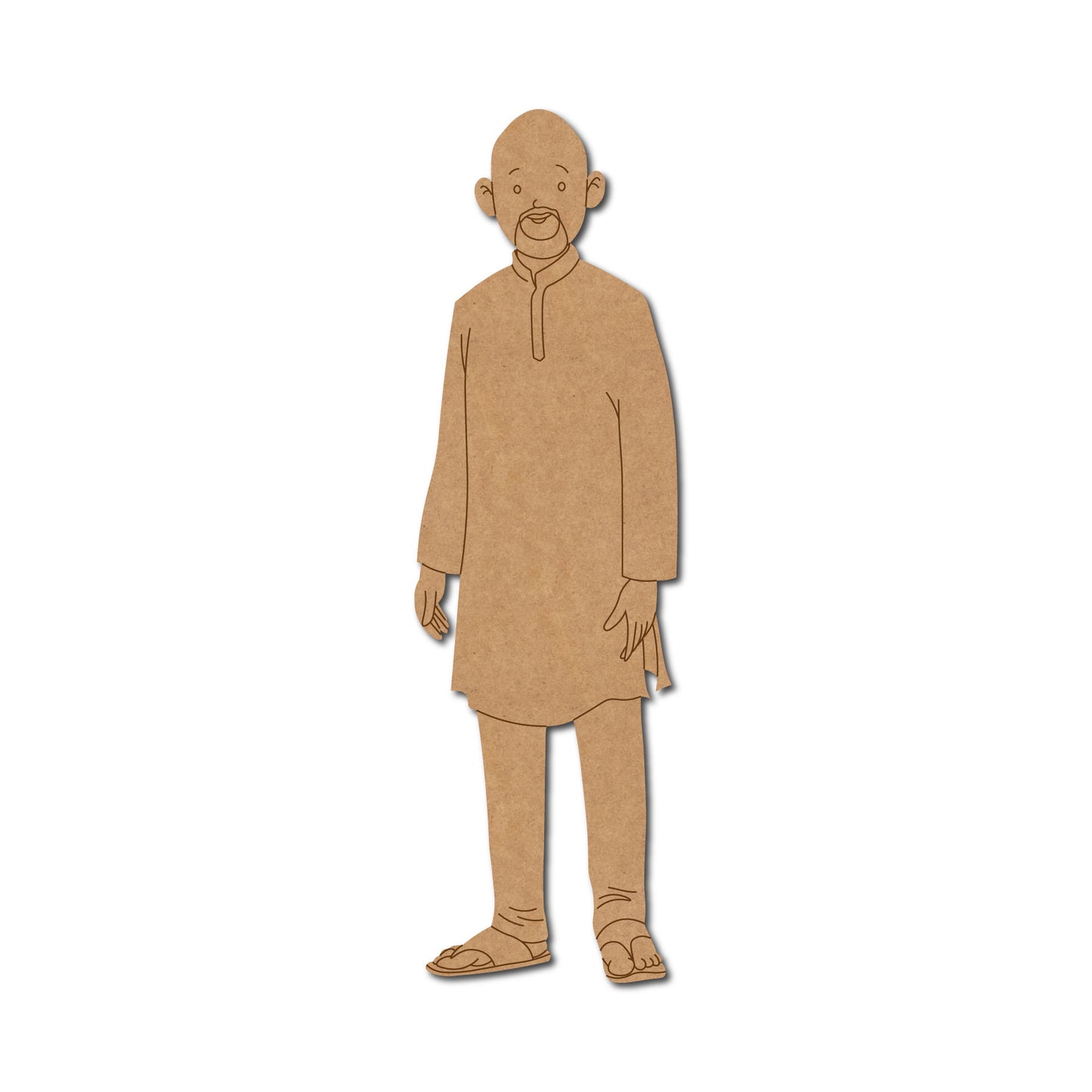 Bald Man With Beard Pre Marked MDF Design 1