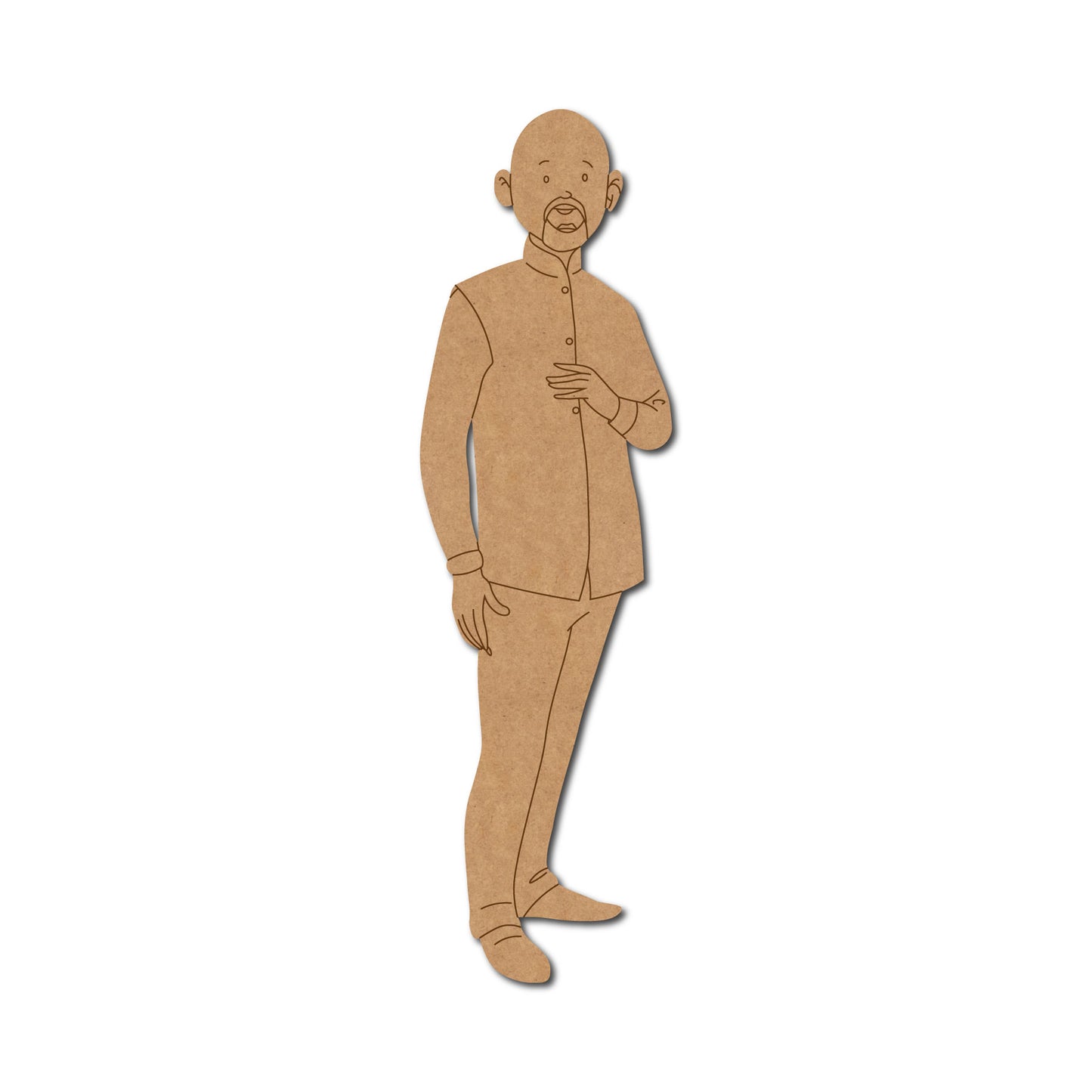 Bald Man With Beard Pre Marked MDF Design 2