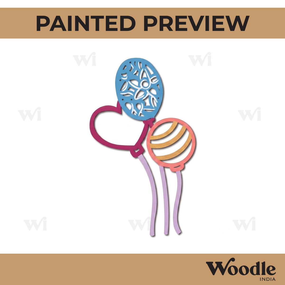 Balloons Cutout MDF Design 1