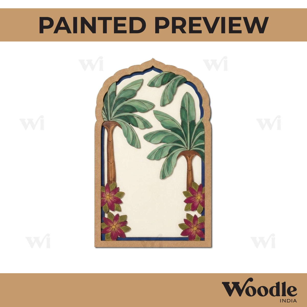 Banana Tree Mehrab Pre Marked MDF Design 1