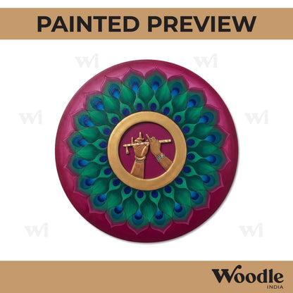 Bansuri Mandala Pre Marked Round MDF Design 1