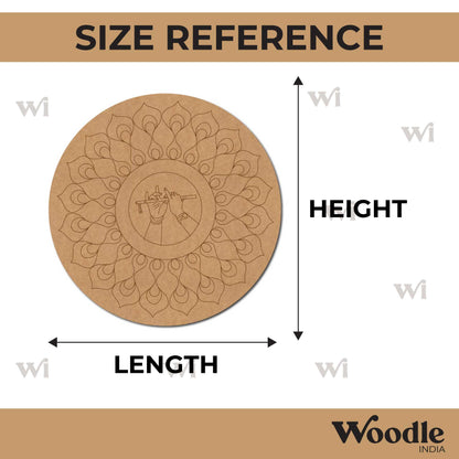 Bansuri Mandala Pre Marked Round MDF Design 1