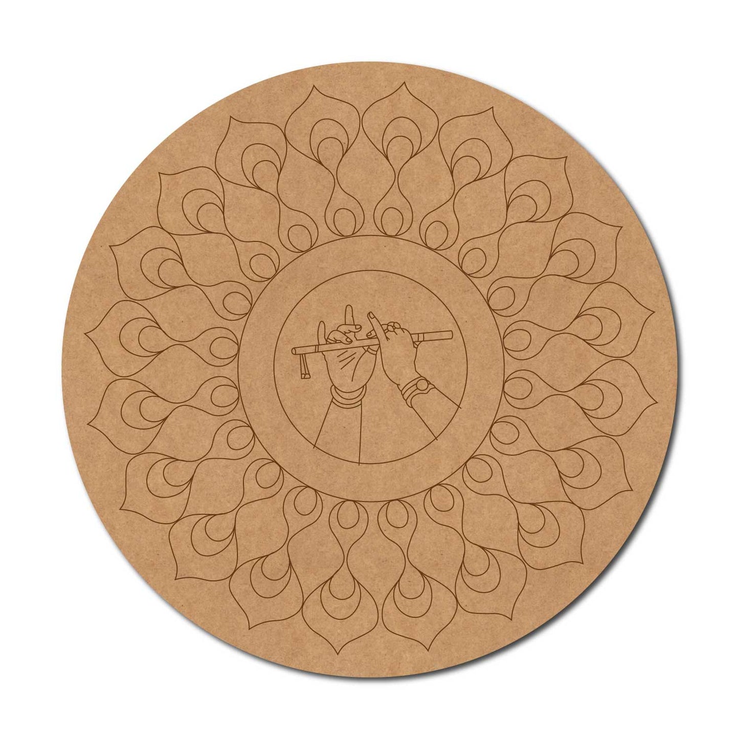 Bansuri Mandala Pre Marked Round MDF Design 1