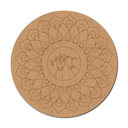 Bansuri Mandala Pre Marked Round MDF Design 1