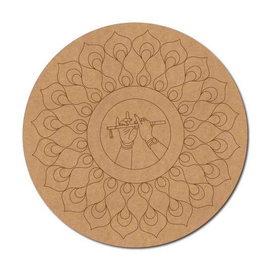 Bansuri Mandala Pre Marked Round MDF Design 1