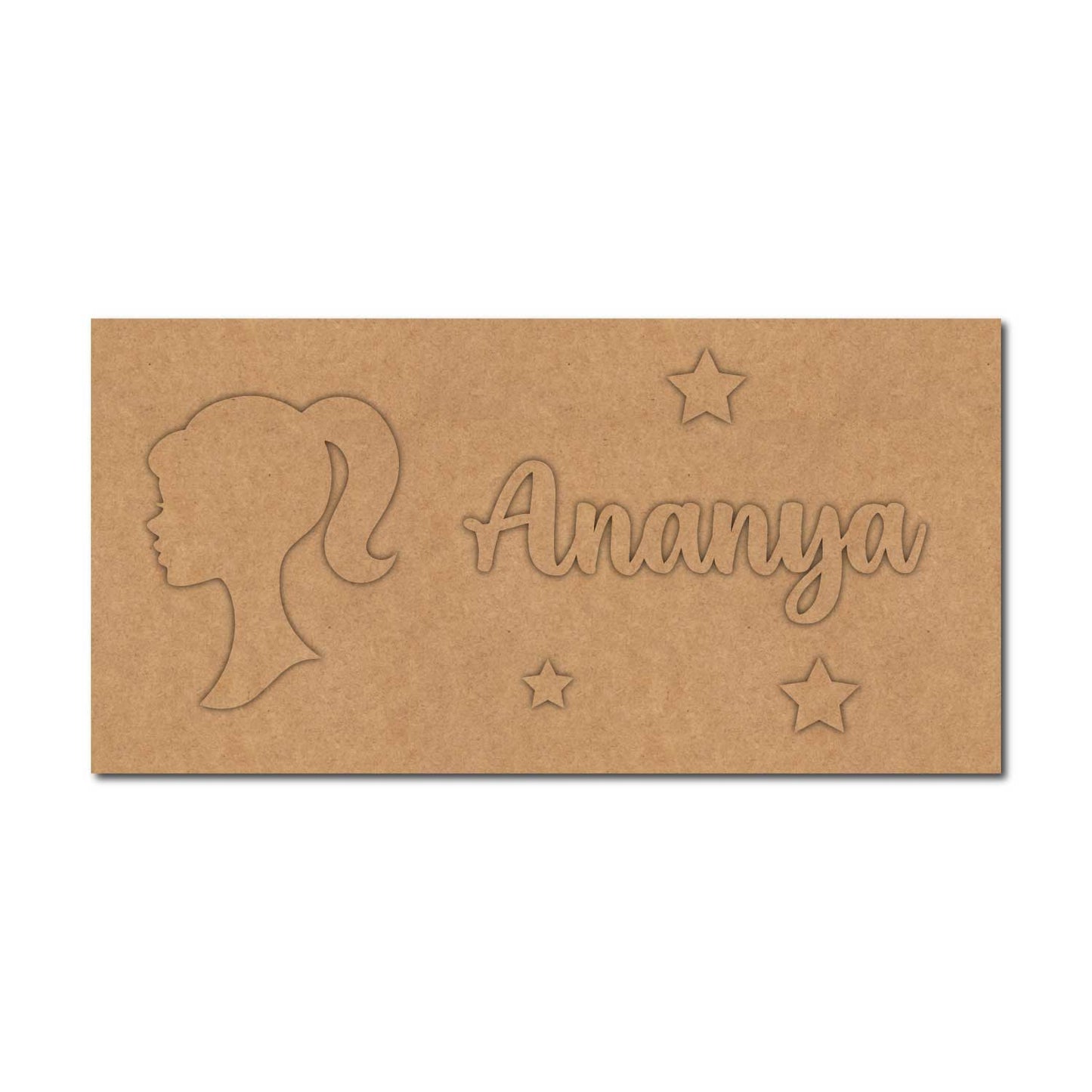 Barbie Kids Nameplate MDF Design 1