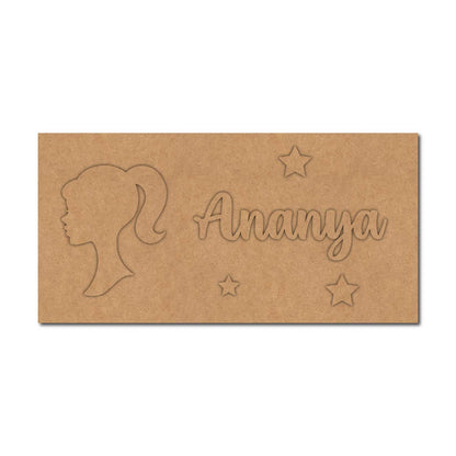 Barbie Kids Nameplate MDF Design 1