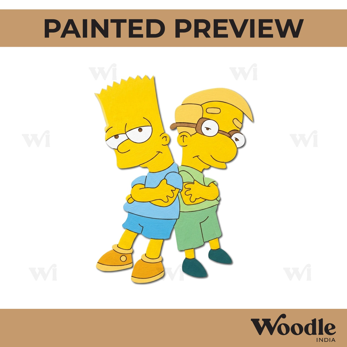 Bart And Milhouse The Simpsons Cartoon Pre Marked MDF Design 1