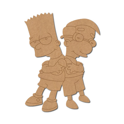 Bart And Milhouse The Simpsons Cartoon Pre Marked MDF Design 1