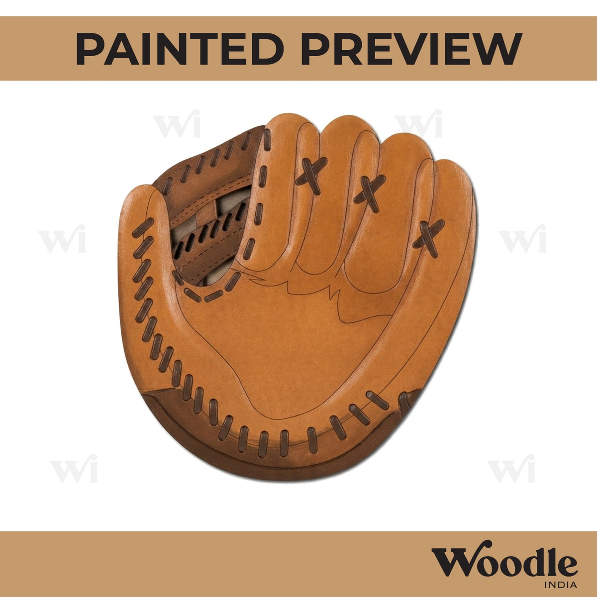 Baseball Glove Pre Marked MDF Design 1