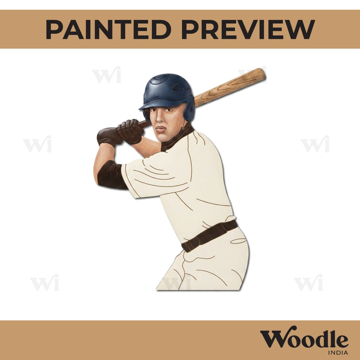 Baseball Player Pre Marked MDF Design 1