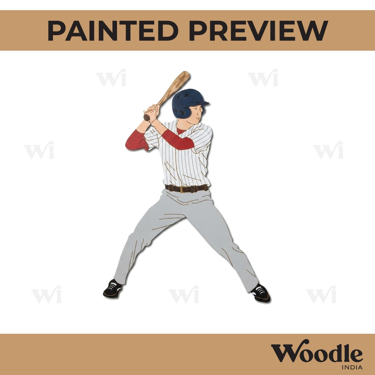 Baseball Player Pre Marked MDF Design 2