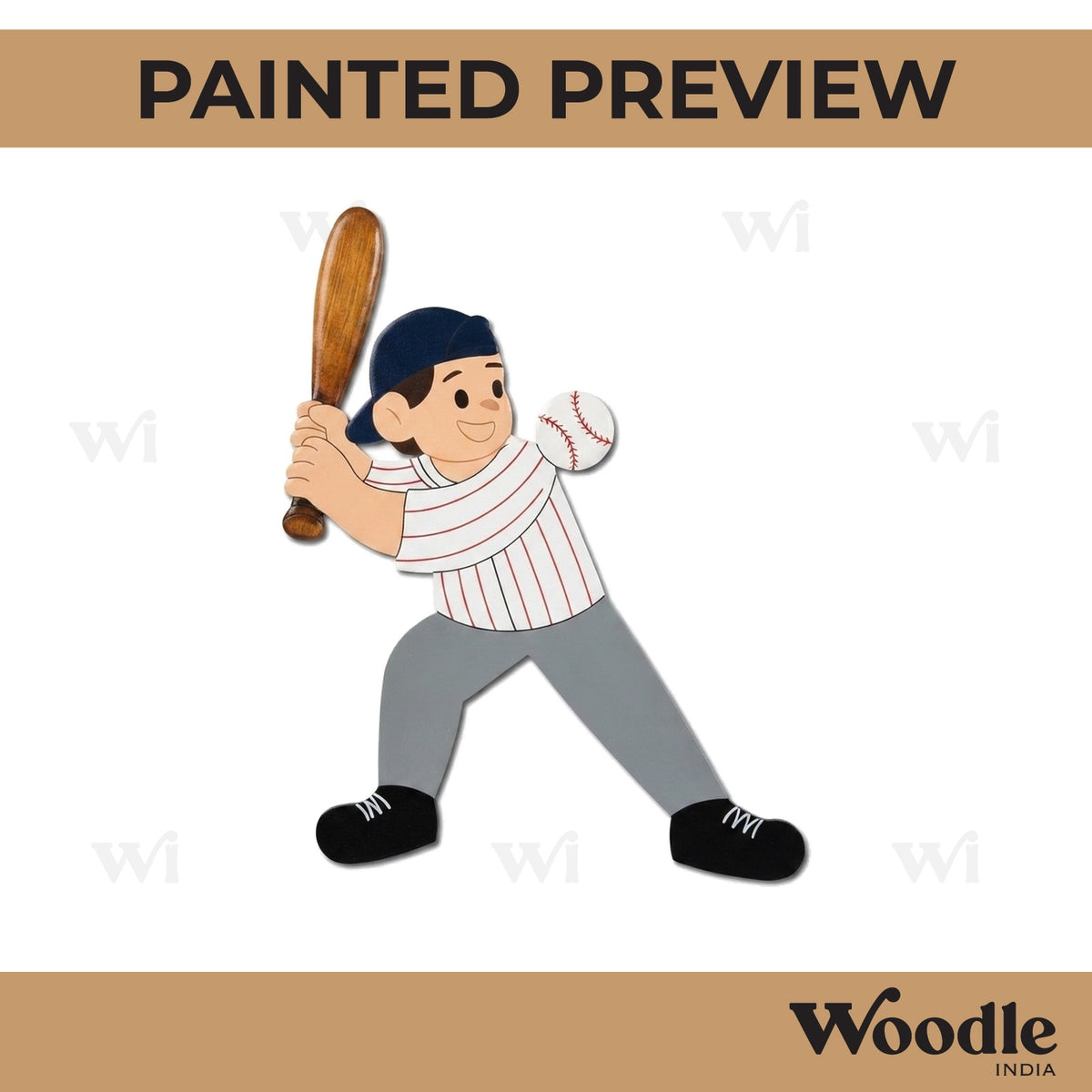 Baseball Player Pre Marked MDF Design 3