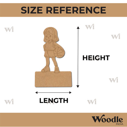 Basketball Girl Nameplate Pre Marked MDF Design 1