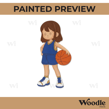 Basketball Girl Pre Marked MDF Design 1