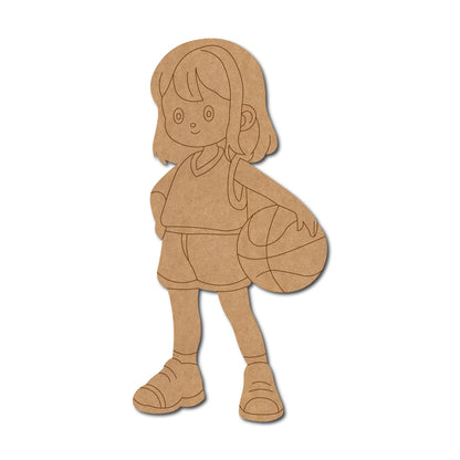 Basketball Girl Pre Marked MDF Design 1
