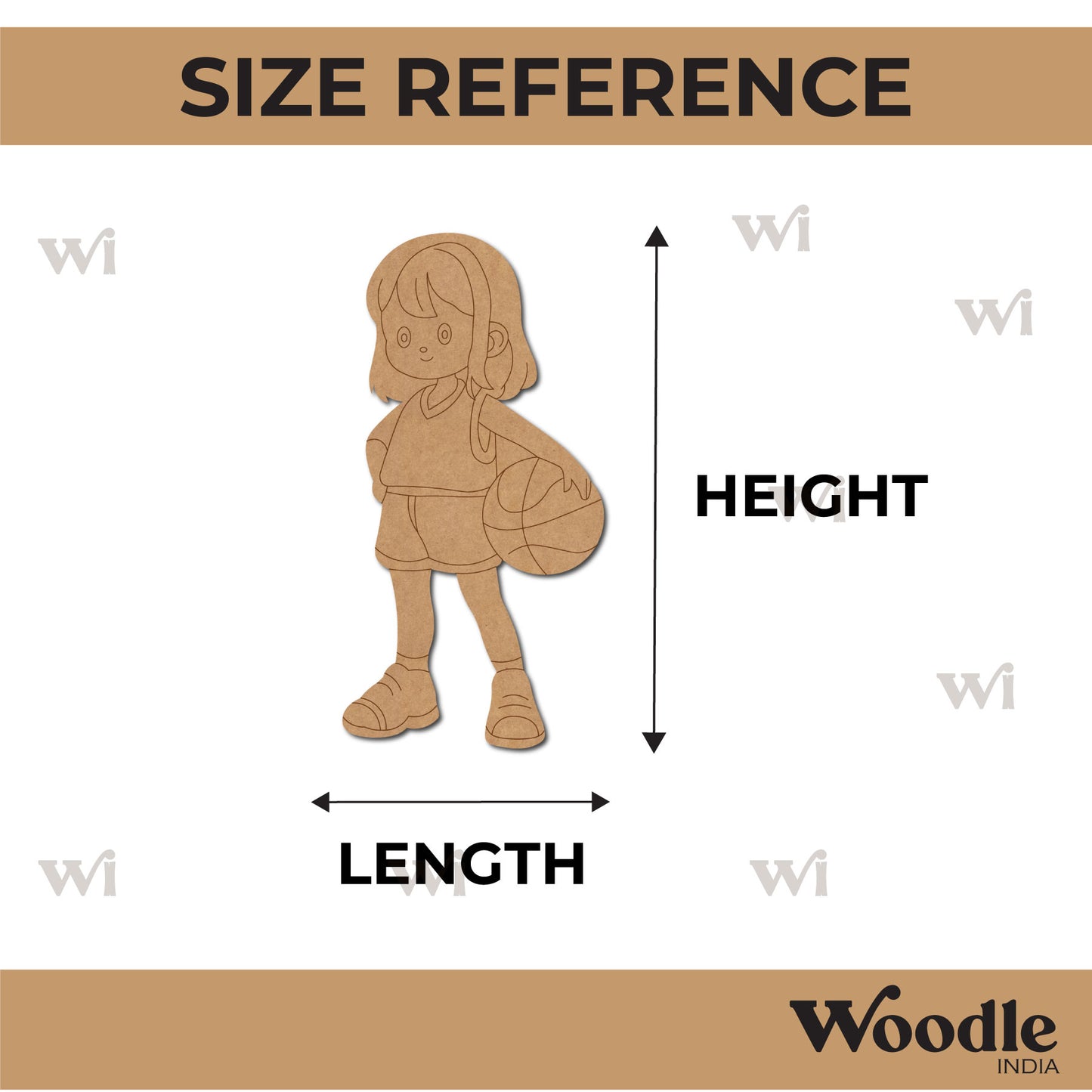 Basketball Girl Pre Marked MDF Design 1