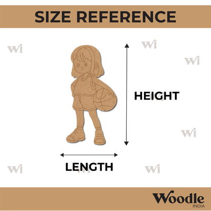 Basketball Girl Pre Marked MDF Design 1