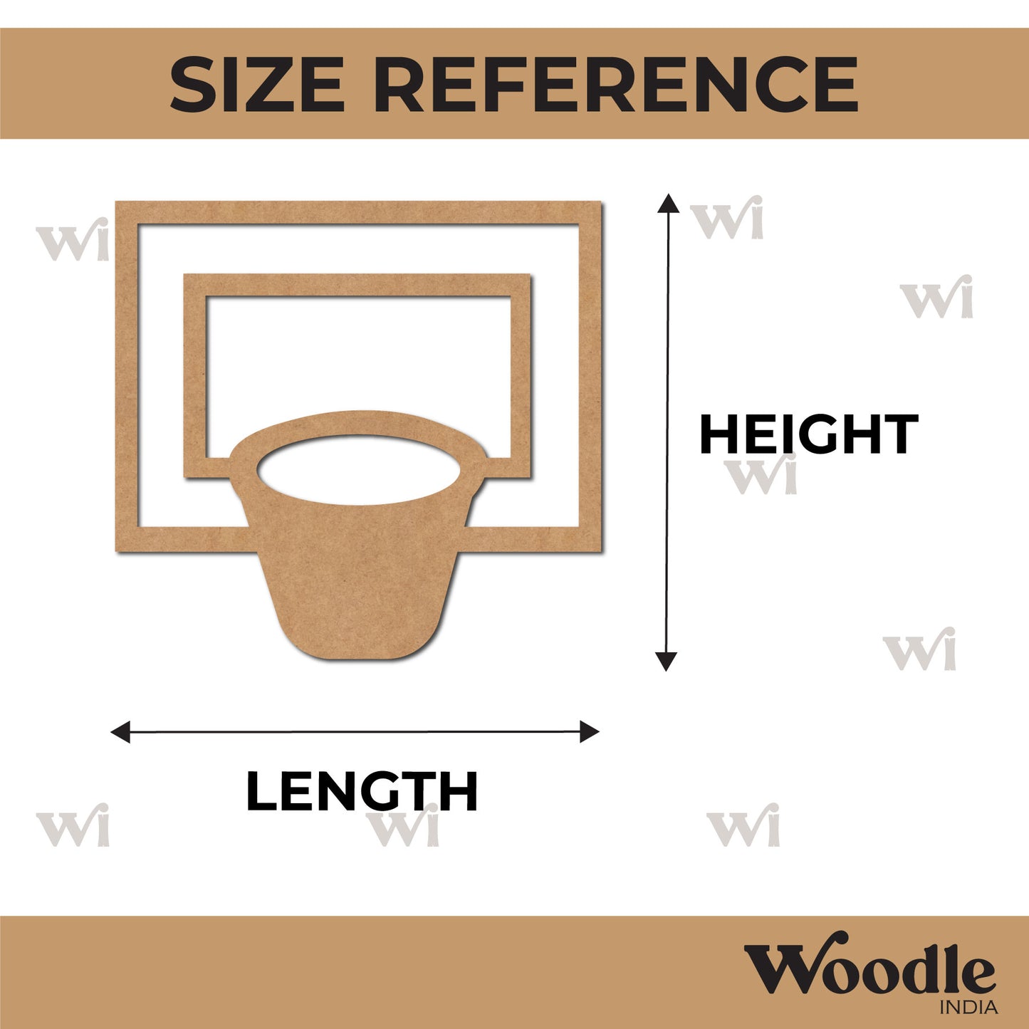 Basketball Hoop Cutout MDF Design 1