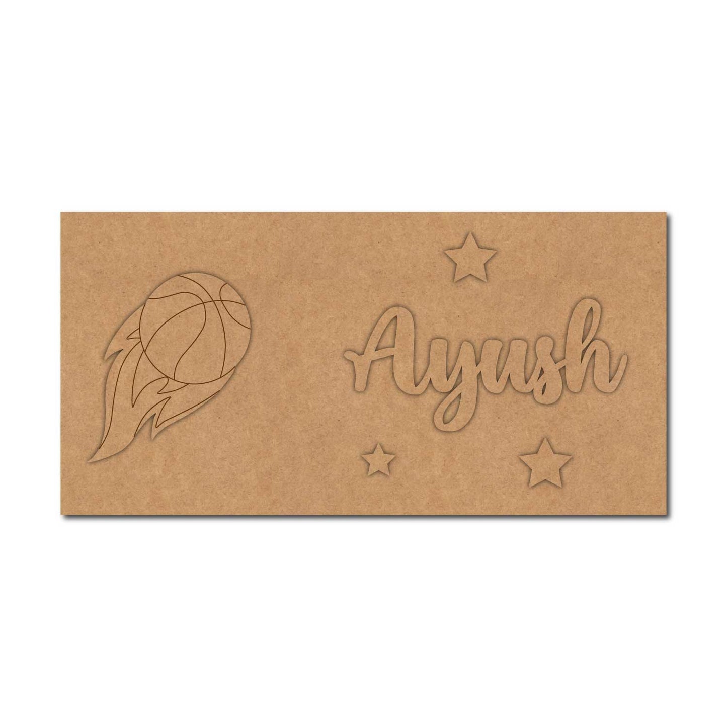 Basketball Kids Nameplate MDF Design 1