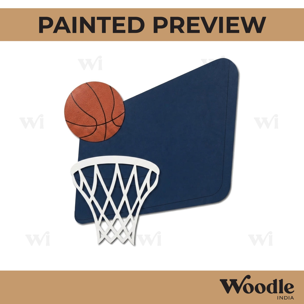 Basketball Ring Backboard Pre Marked MDF Design 1