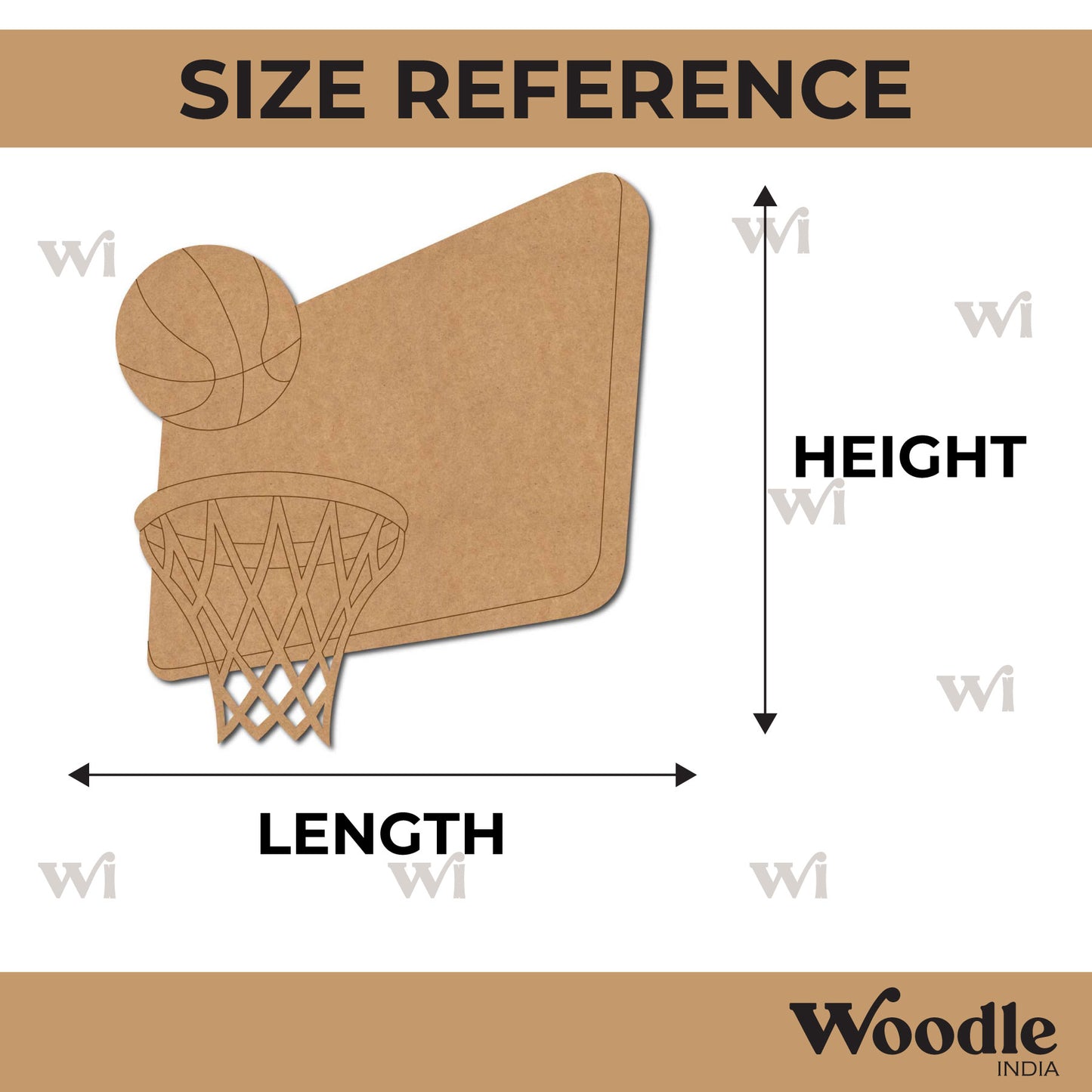 Basketball Ring Backboard Pre Marked MDF Design 1