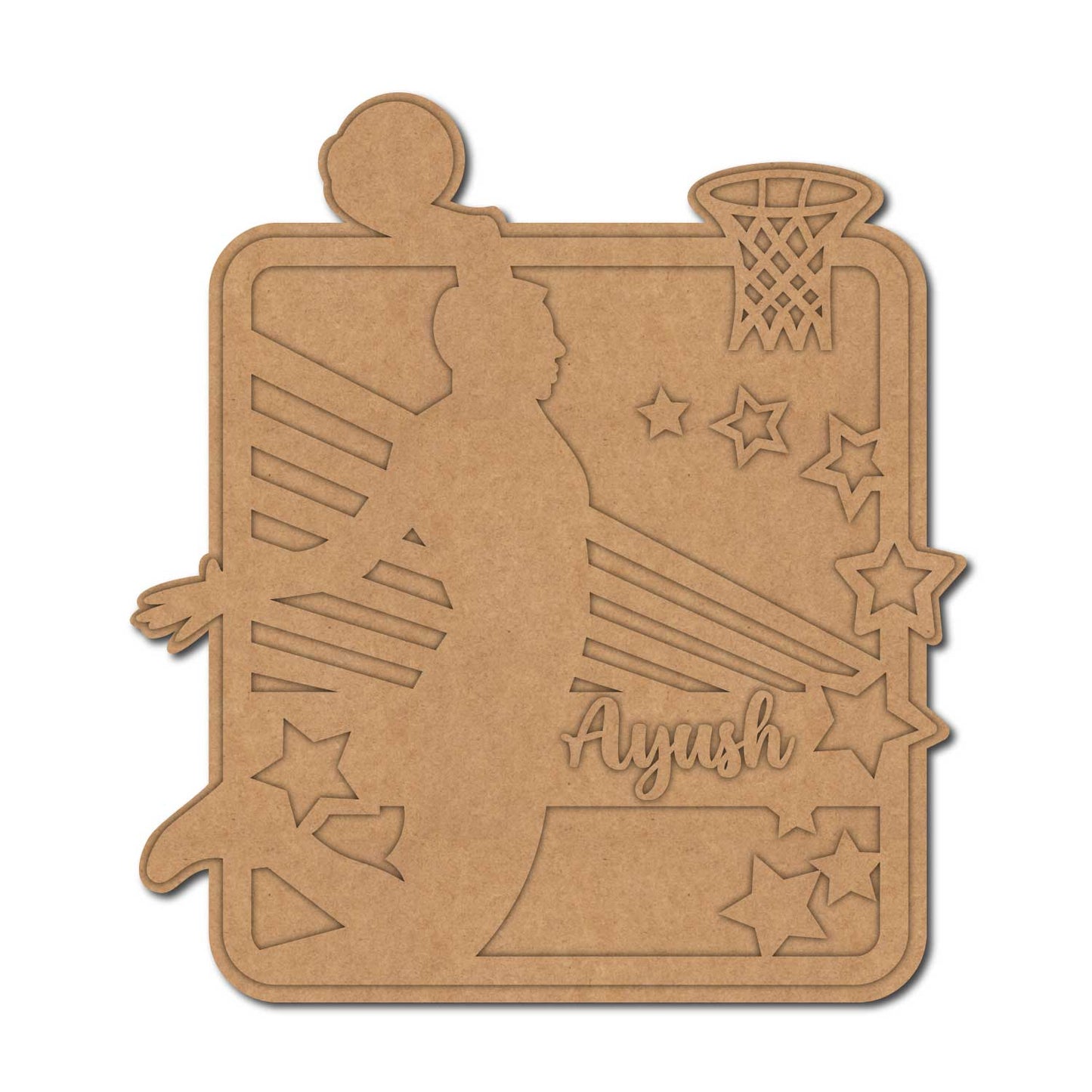 Basketball Theme Nameplate MDF Design 1