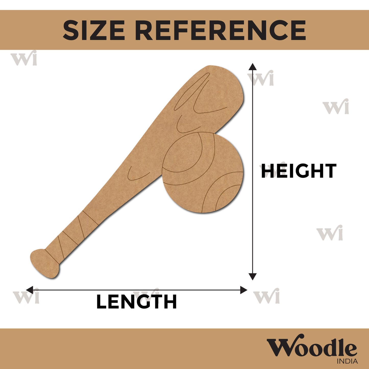 Bat And Baseball Pre Marked MDF Design 1