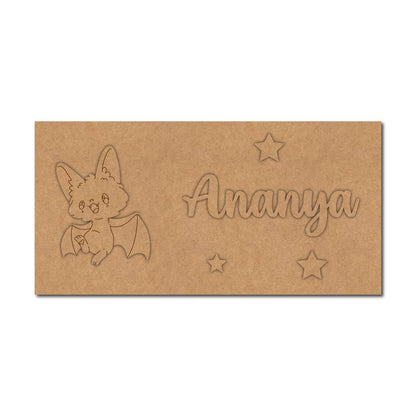 Bat Kids Nameplate MDF Design 1