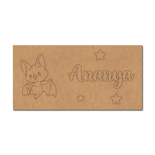 Bat Kids Nameplate MDF Design 1