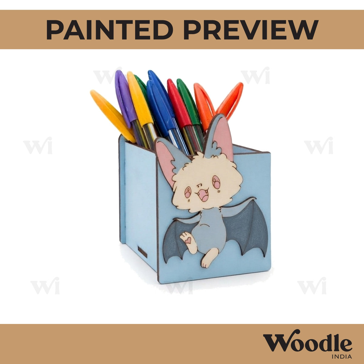 Bat Pen Stand MDF Design 1