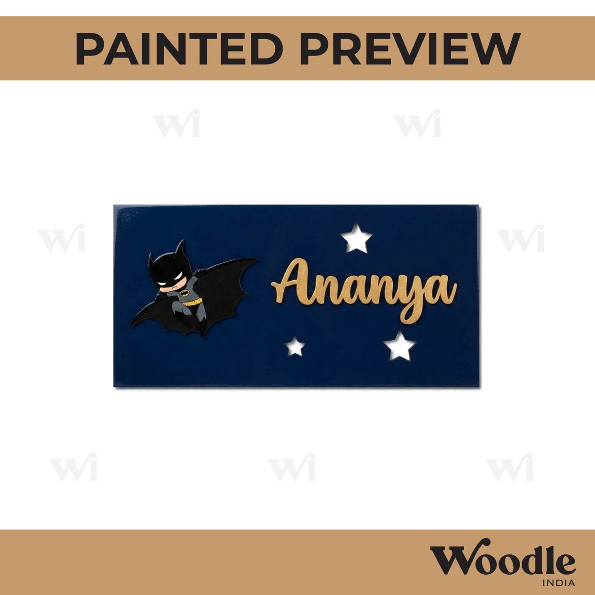 Batman Kids Nameplate MDF Design 1
