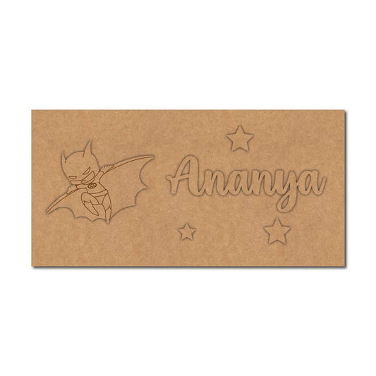 Batman Kids Nameplate MDF Design 1